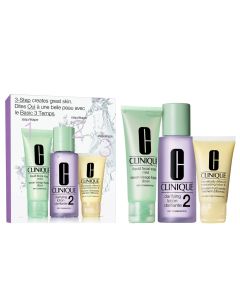 Clinique Basic 3 Temps Kit d'initiation Peaux Sèches à Mixtes 2x30 + 15ml