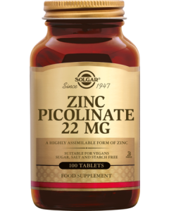 Solgar Zinc Picolinate 22mg Comprimés x100