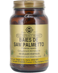 Solgar Full Potency Saw Palmetto Gélules Végétales x100