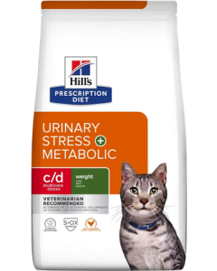 Hill's Prescription Diet Féline C D Urinary Stress + Metabolic Poulet Croquette 3kg