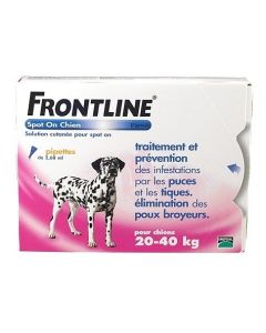 Frontline Spot-on Antiparasitaire Chiens de 20 à 40kg 4 Pipettes