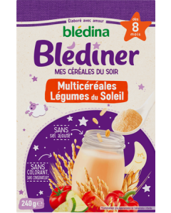 Blédina Blédîner Multicéréales Légumes du Soleil de 6 à 36 mois 240g