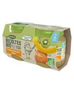 Blédina Les Récoltes Bio Pommes Bananes Kiwis dès 6 mois 2x130g