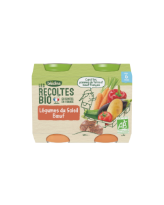 Blédina Les Récoltes Bio Légumes du Soleil Bœuf dès 6 mois 2x200g