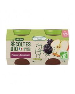 Blédina Les Récoltes Bio Pommes Pruneaux dès 4/6 mois 2x130g