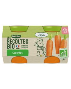 Blédina Les Récoltes Bio Carottes 4/6 mois 2x130g