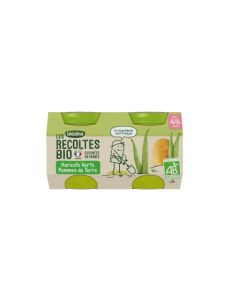 Blédina Les Récoltes Bio Haricots Verts et Pommes de Terre dès 4/6mois 2x130g