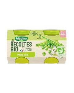 Blédina Les Récoltes Bio Petits Poids 4/6 mois 2x130g