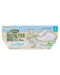 Blédina Les Récoltes Bio Brassés Nature dès 6 mois 4x100g