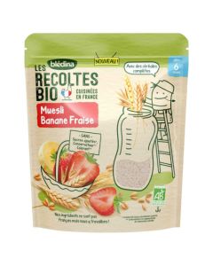 Blédina Les Récoltes Bio Muesli Banane Fraise dès 6 mois 200g