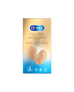 Durex Nude Extra Lubrification 8 Préservatifs
