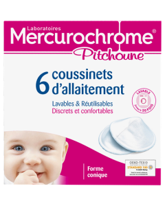 Mercurochrome Pitchoune Coussinets Allaitement Lavables x6
