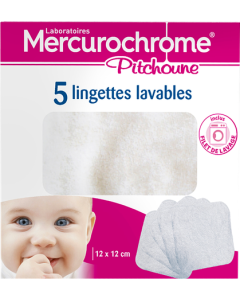 Mercurochrome Pitchoune Lingettes Lavables x5