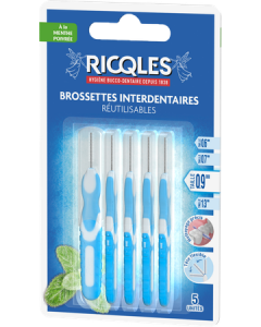 Ricqles Brossettes Interdentaires Réutilisables 0mm9 x5