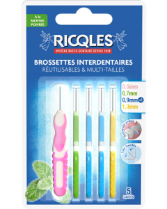 Ricqles Brossettes Interdentaires Réutilisables Multitailles x5