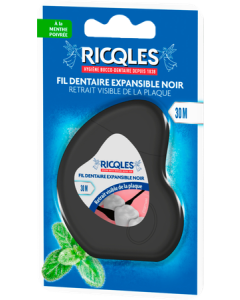 Ricqles Fil Dentaire Expensible Noir 30m