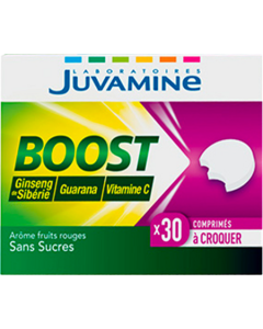 Juvamine Boost Vit C Ginseng Guarana Comprimés à Croquer 30
