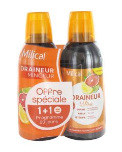 Milical Draineur Minceur Ultra Agrumes Duo 2x500ml