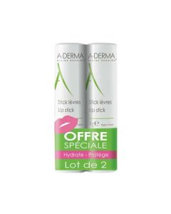 A-Derma Les Indispensables Stick Lèvres Offre Spéciale Duo 2x4 g