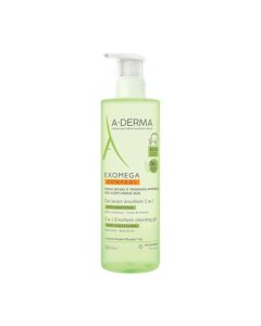 A-Derma Exomega Control Gel Lavant Émollient Anti-Grattage 2en1 Corps et Cheveux 500 ml