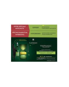 René Furterer Triphasic Progressive Traitement Antichute Progressive 8 Flacons X 5,5 ml Offre Spéciale + Shampoing Triphasic Stimulant 100 ml Offert