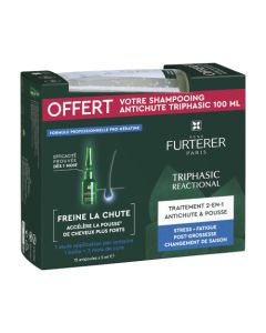 René Furterer Triphasic Reactional Coffret Ampoules x12 + Shampoing 100ml