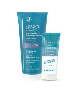 Ducray Keracnyl Gel Moussant 200ml + Format 40ml Offert