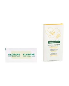 Klorane Dépilatoire Bandelettes de Cire Froide à L'Amande Douce Visage et Zones Sensibles x6