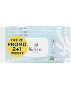 Biolane Lingettes Pure Water 60 Lingettes x3