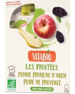 Vitabio  Fruits - Pomme Pruneau d'Agen Poire de Provence 4x120g