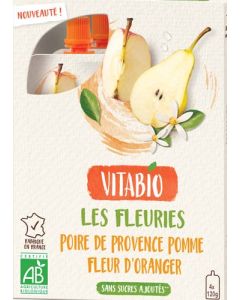 Vitabio  Fruits & Fleur - Poire de Provence Pomme Fleur d'Oranger 4x120g