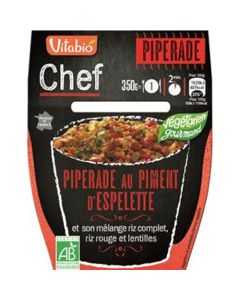 Vitabio Chef Piperade au piment d'Espelette et son mélange riz complet, riz rouge et lentilles 350g