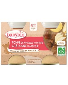 Babybio Pots Pomme Châtaigne Dès 6 Mois 2x130g