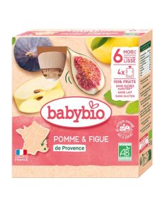 Babybio Gourdes Pomme Figue Dès 6 Mois 4x90g