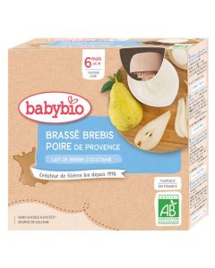 Babybio Brassés Lait de Brebis & Poire Dès 6 Mois 4x85g