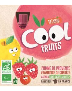 Vitabio  Cool Fruits - Pomme Framboise de Corrèze Acérola 4x90g