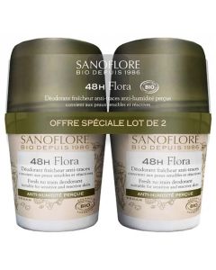 Sanoflore Lot Déodorant 48h Flora 50mlx2