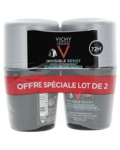 Vichy Homme Déodorant Dermo-Détranspirant Invisible Protect 72h 50ml x2
