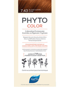 Phyto Color 7.43 Blond Cuivre Dore Kit De Coloration Permanente