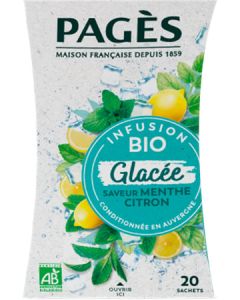 Pages Infusion Bio Ligne Thé Vert Menthe Sachets x20