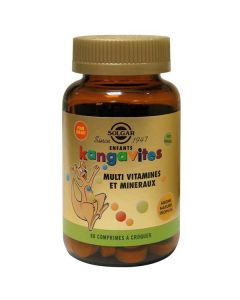 Solgar Kangavites Multi Vitamines et Minéraux Arôme Naturel Tropical 60 Comprimés