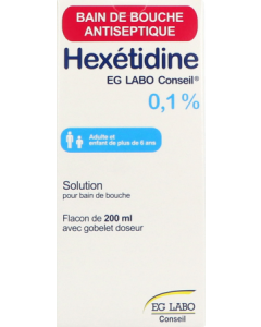 Eg Labo Conseil Hexetidine 0.1% Bain de Bouche 200ml
