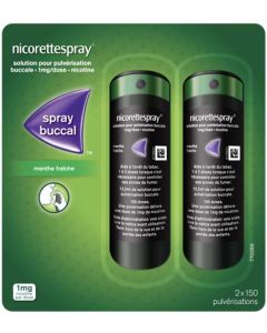 NicoretteSpray 1mg/Dose Solution Buccale Menthe Fraiche x2