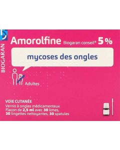 Biogaran Conseil Amorolfine 5% Vernis Ongles 2ml5