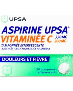 UPSA Aspirine Vitamine C Comprimés Effervescents x20