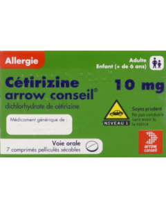 Cetirizine Arrow Conseil 10mg Comprime Secable 7