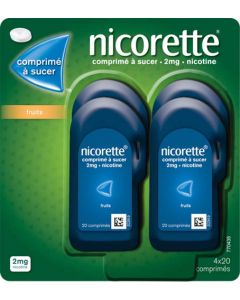 Nicorette Comprimés à Sucer 2mg Nicotine Fruits 2x40 comprimés