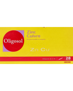 Oligosol Zinc Cuivre Ampoule 2ml x28