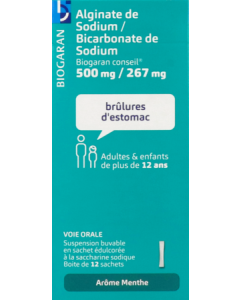 Alginate De Sodium Bicarbonate De Sodium Biogaran Conseil Suspension Buvable 10ml Sachet 12