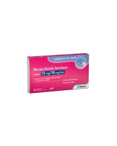 Viatris Borax/Acide Borique 12 mg/18 mg/ml solution pour lavage ophtalmique en récipient unidose 10 unités